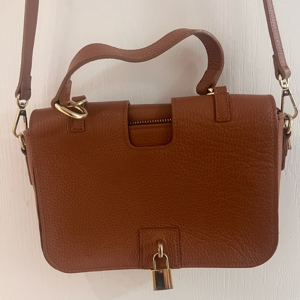 Classic Brown Leather Satchel Handbag
